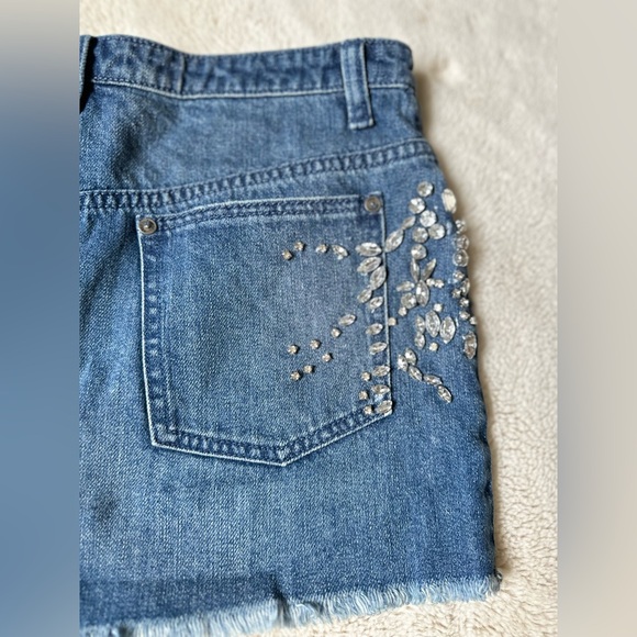 Free People Rhinestone Denim Mini Skirt - Picture 6 of 9